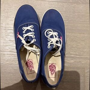 Women’s Blue and White Vans Casual Sneakers